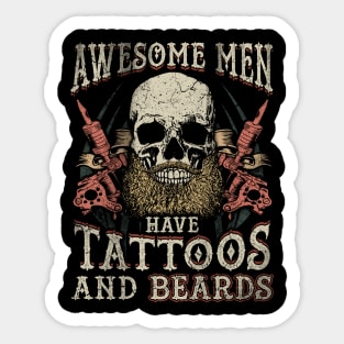 Funny Tattoos And Beards Sticker